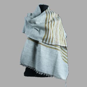 Echarpe éthiopienne grise moutarde