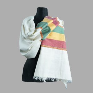 Echarpe éthiopienne blanche satinée