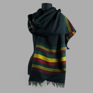 Echarpe éthiopienne noire vert jaune rouge