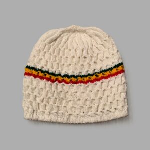 Bonnet gaufré vert jaune rouge - Blanc