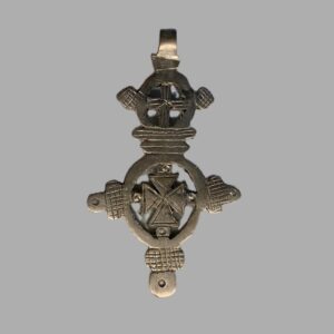 Pendentif croix éthiopienne en étain 5