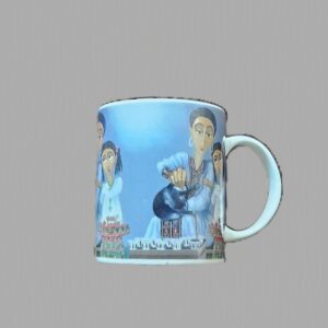 Mug bleu avec icones éthiopiennes