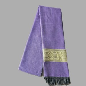Echarpe éthiopienne violette/ jaune doré