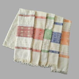 Echarpe éthiopienne Blanc cassé et coloré