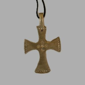 Pendentif croix éthiopienne dorée